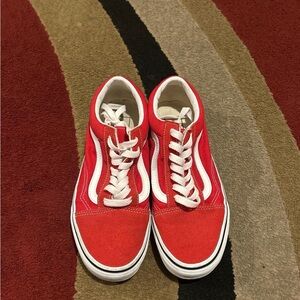 Red vans old skool shoes
